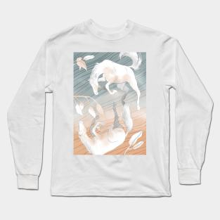 Gravitating Horses Abstract Sketch Poster Long Sleeve T-Shirt